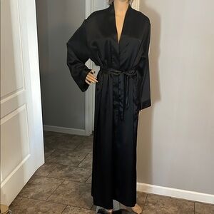 Victoria's Secret Black Satin Robe